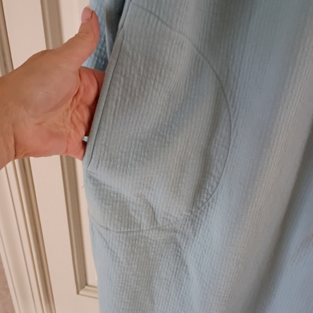 Cozy Carole Hochman Quilted Robe Light Blue Full Zip Midi Housec.good Condition - Picture 5 of 8